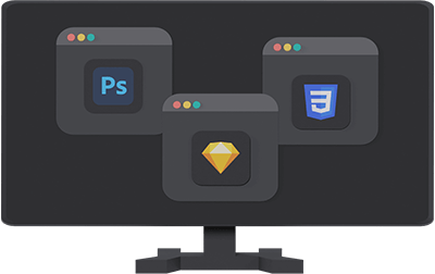 Grafik eines Monitor welcher mit 3D gerendert wurde - er steht für Webdesign bei websil.
