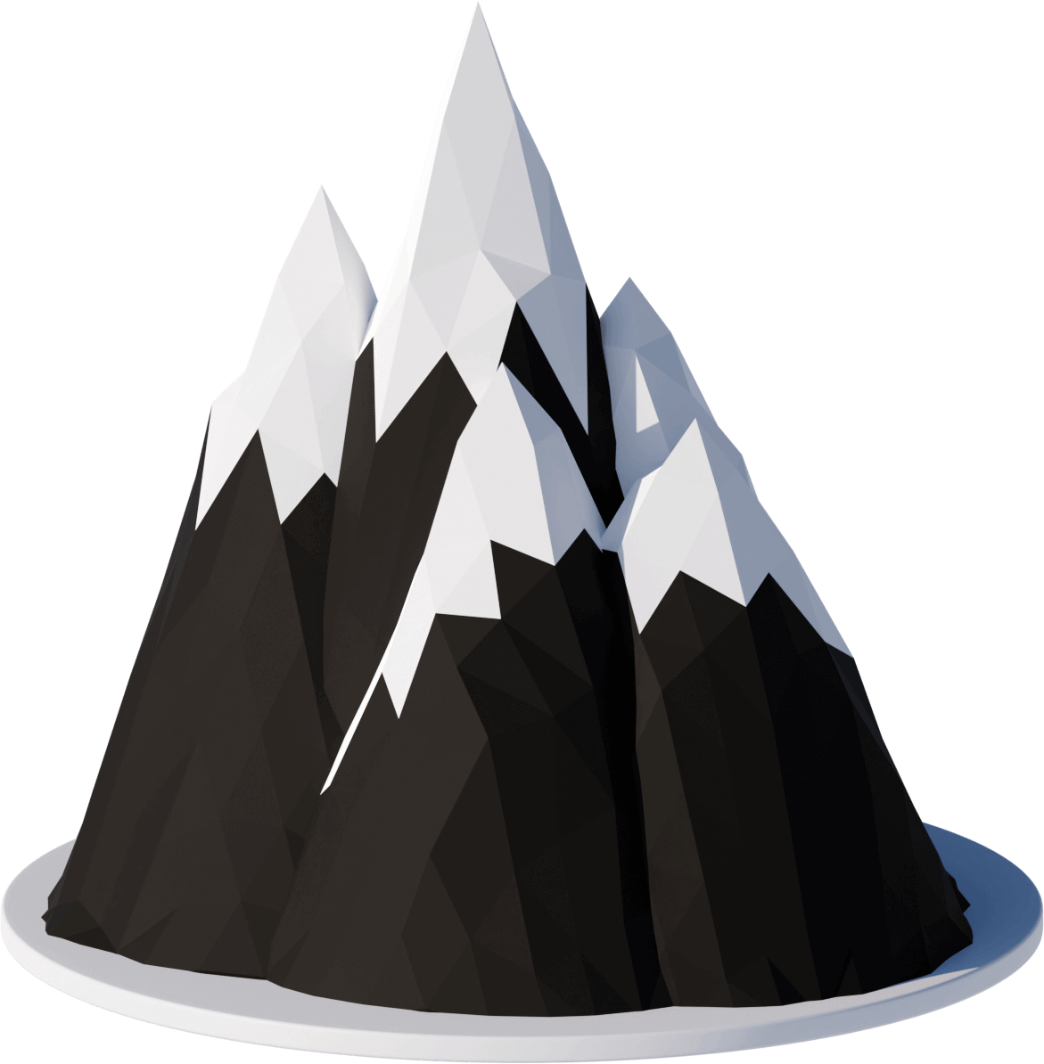 Grafik von Low-Poly Bergspitzen - er signalisiert das Logo von websil.