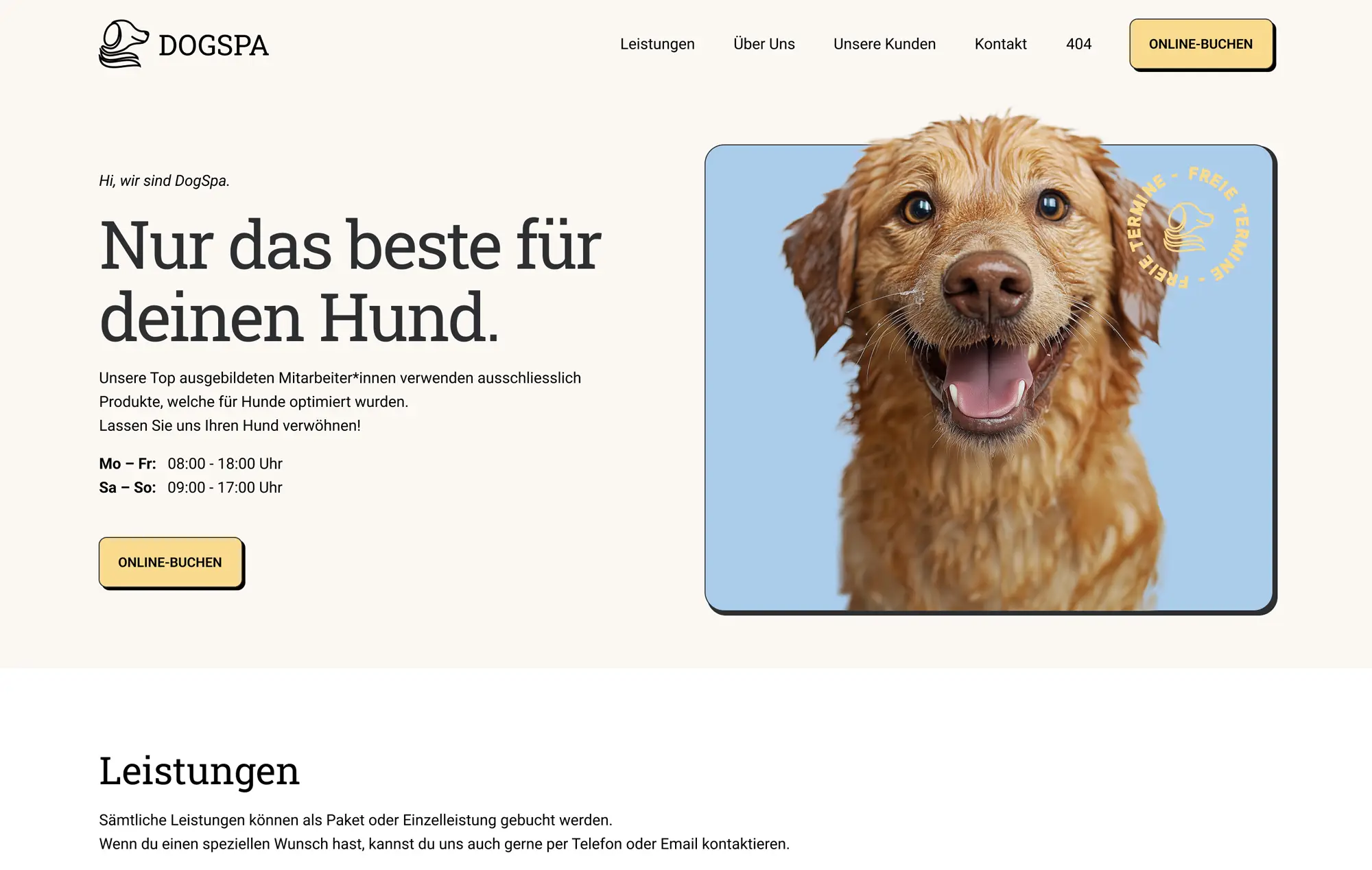 Screenshot Seite "Home"