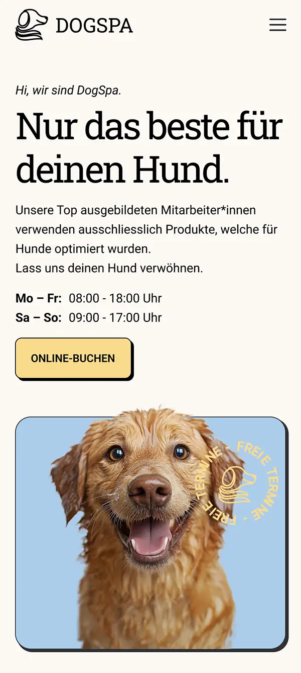 Screenshot Seite "Home", Startseite